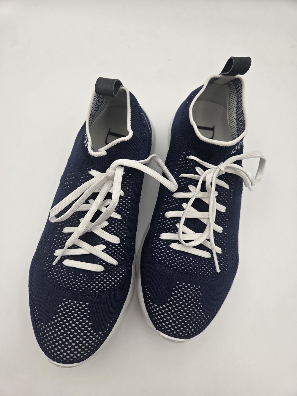 Dior Navy  Blue and White Knit Slip-On Sneaker Size 40 - Picture 5 of 14